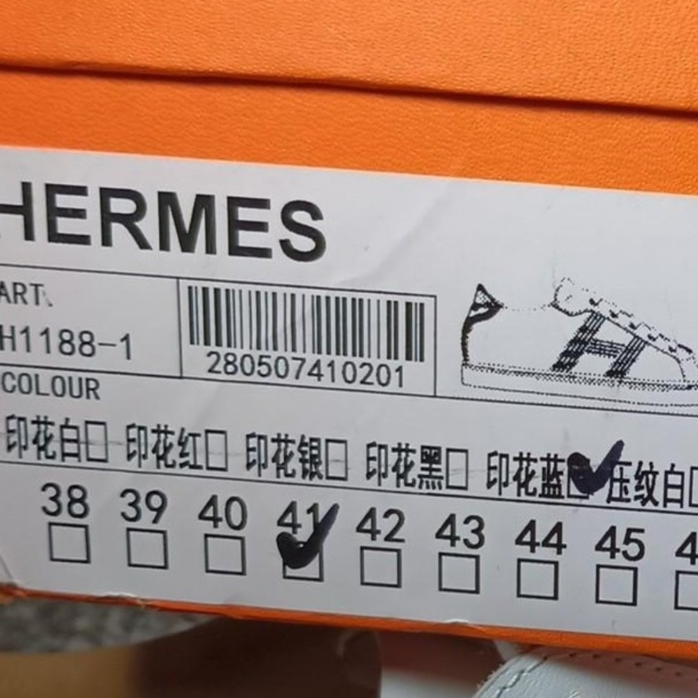 Hermes pegase pop print leather quicker low top sneakers size 41 which is US 10 - Picture 7 of 7